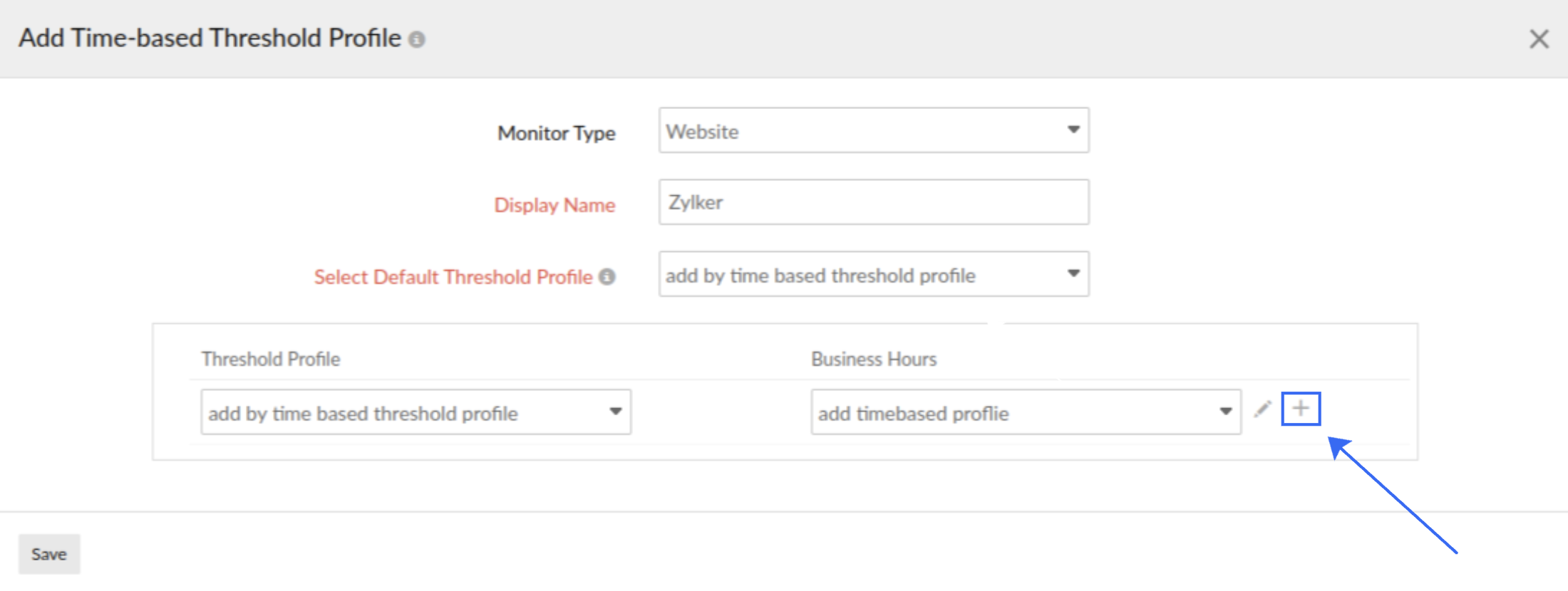 add profile time-based threshold profile