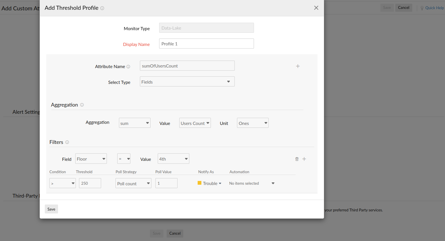 Add Threshold Profile