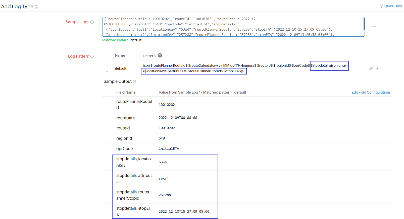 JSON array