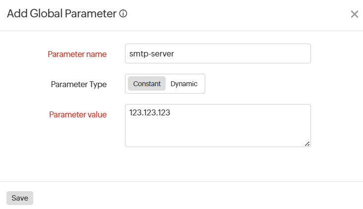 Global Parameter - Constant Global Parameter - Constant