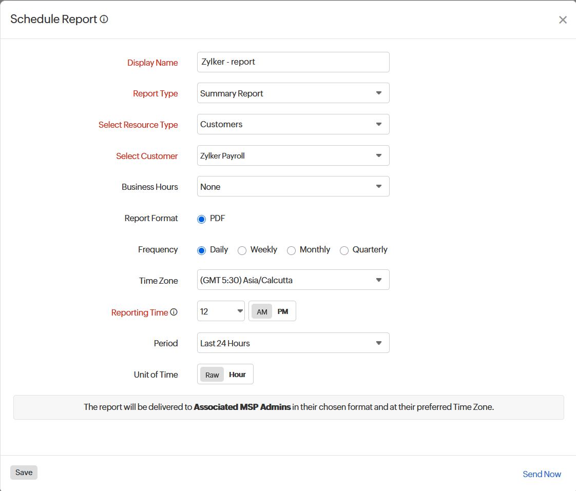 Scheduled Report - Summary report Scheduled Report - Summary report