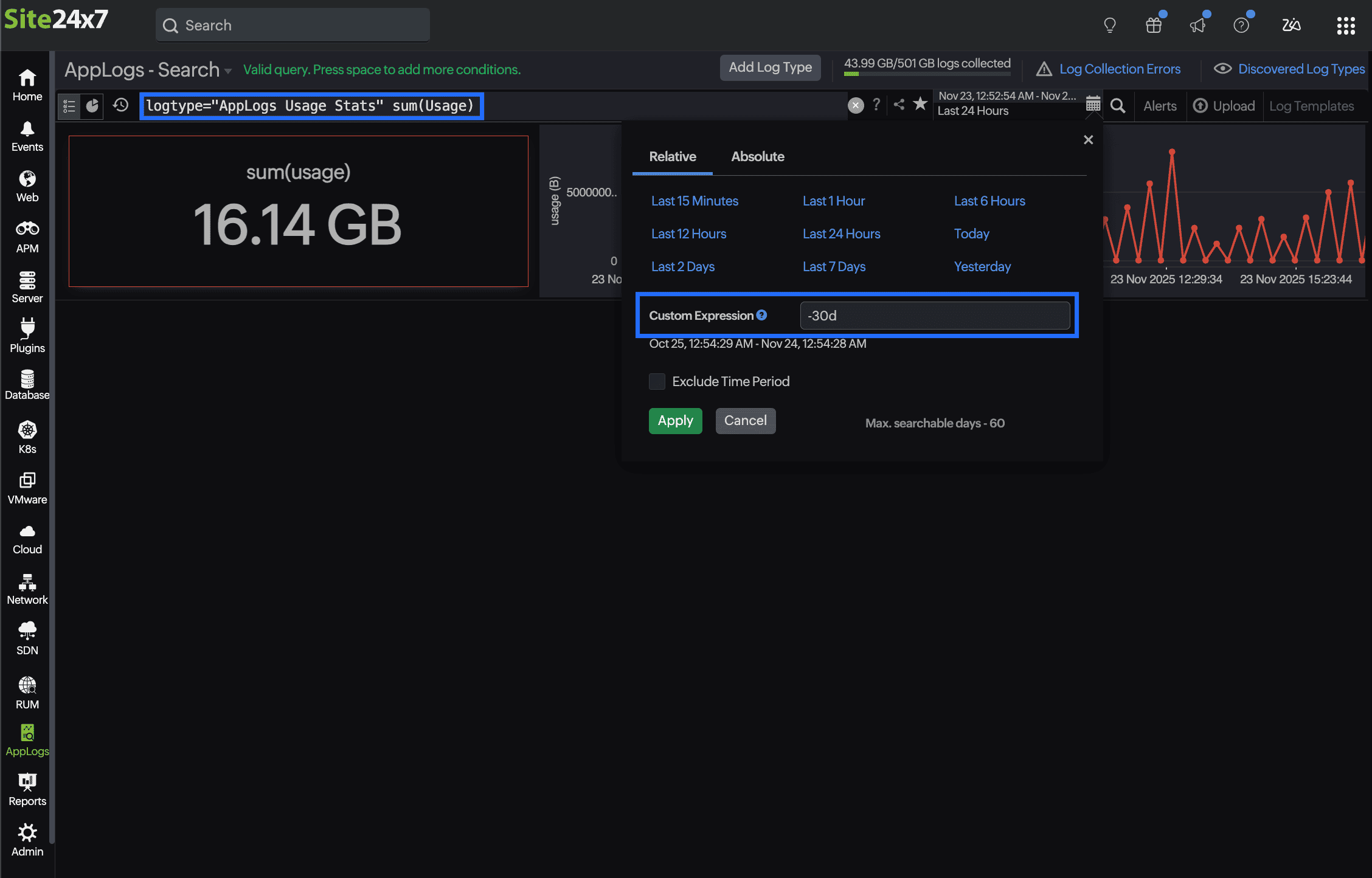 Log usage stats