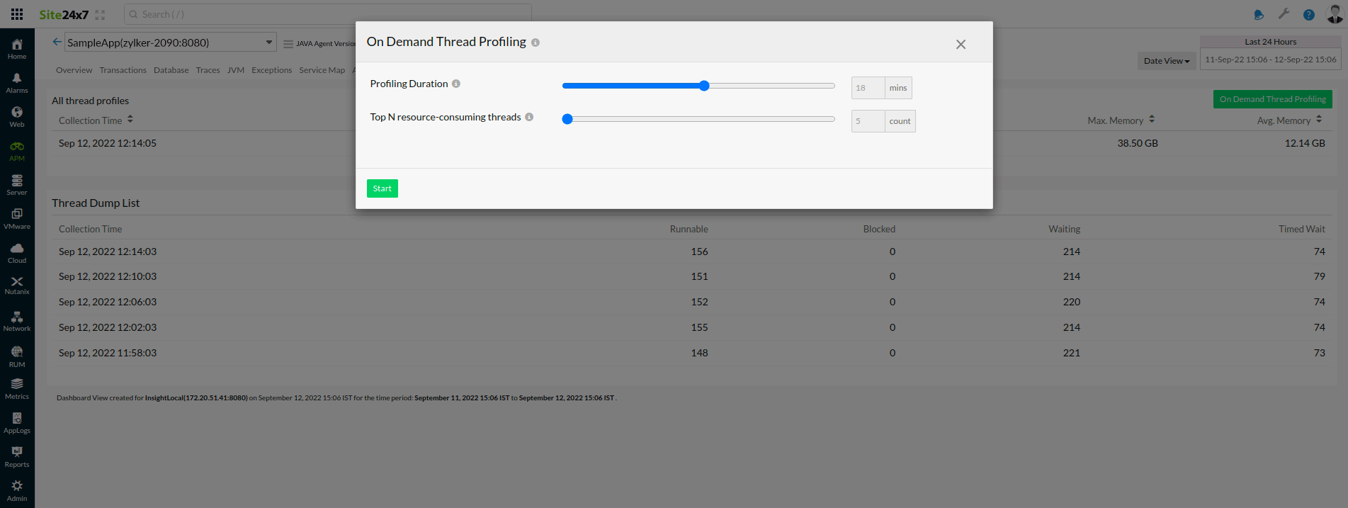 Top N resource-consuming threads