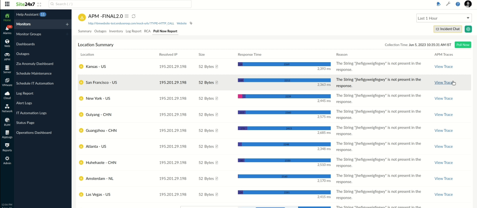 website poll now report